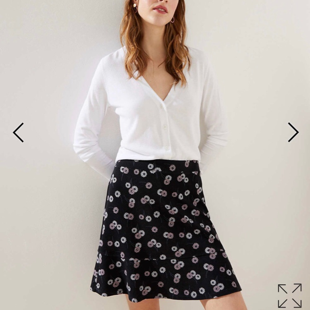 LOFT Daisy Chain Ponte Flippy Skirt